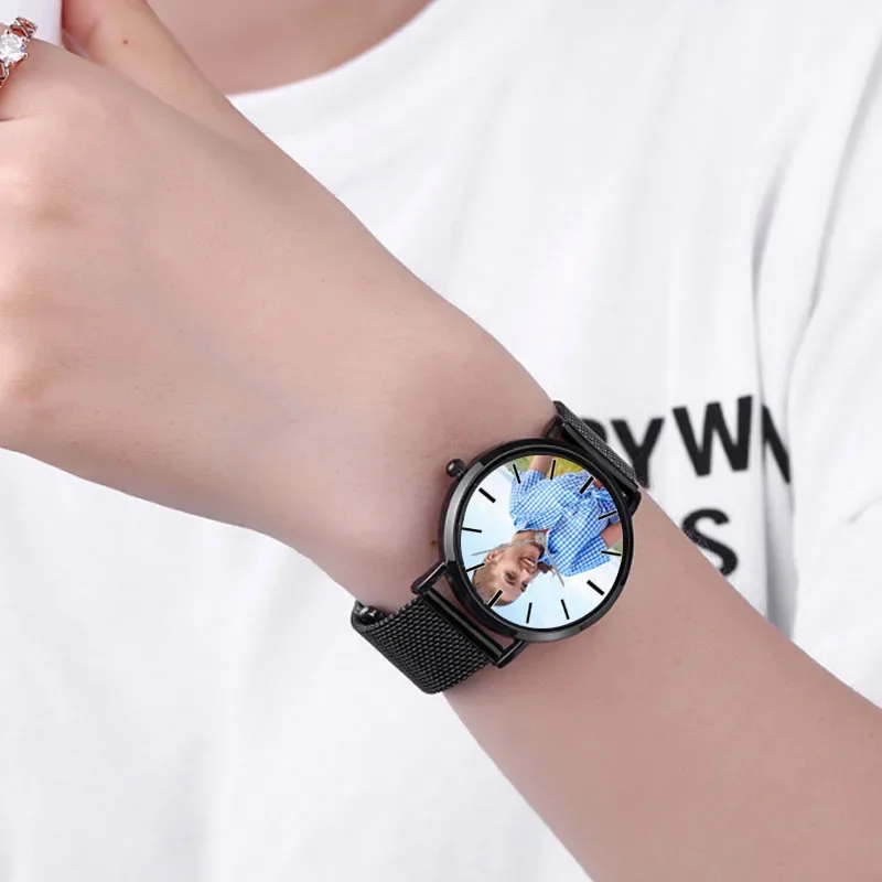 A4402 DIY photo watch mens womens lovers quartz wristwatch custom picture clock Personalized Watch customized gift dropshipping