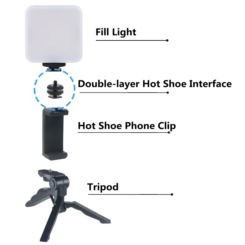 1/4 Hot Shoe Mount Phone Holder Dual Nut Cold Shoe Adapter Bracket For Double-Layer Camera Hot Shoe Adapter Accessories