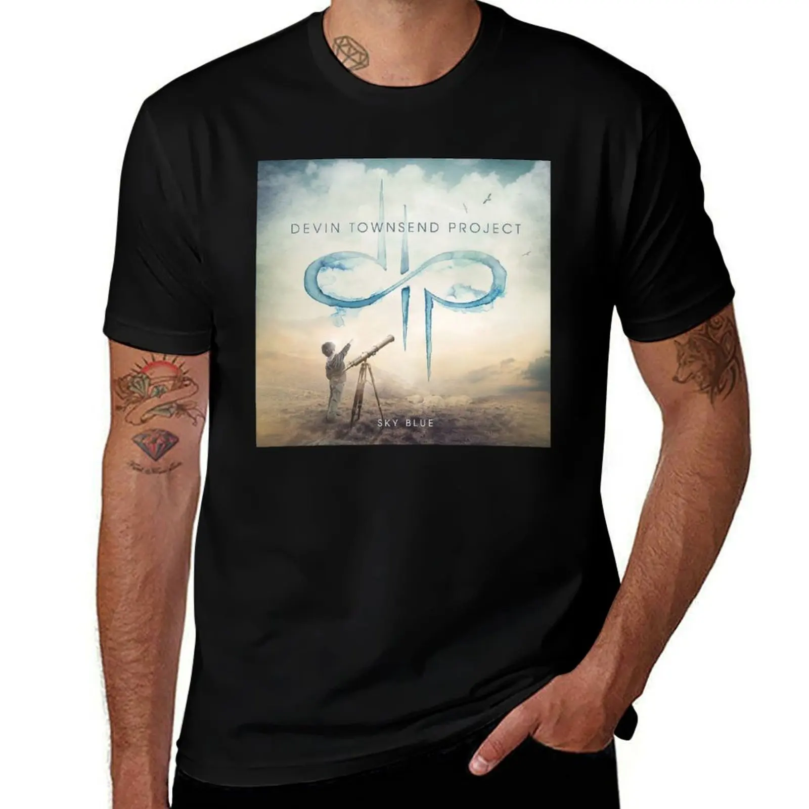 

The Devin Townsend Project - Sky Blue album 2015 T-Shirt custom shirt luxury designer Men's cotton t-shirt
