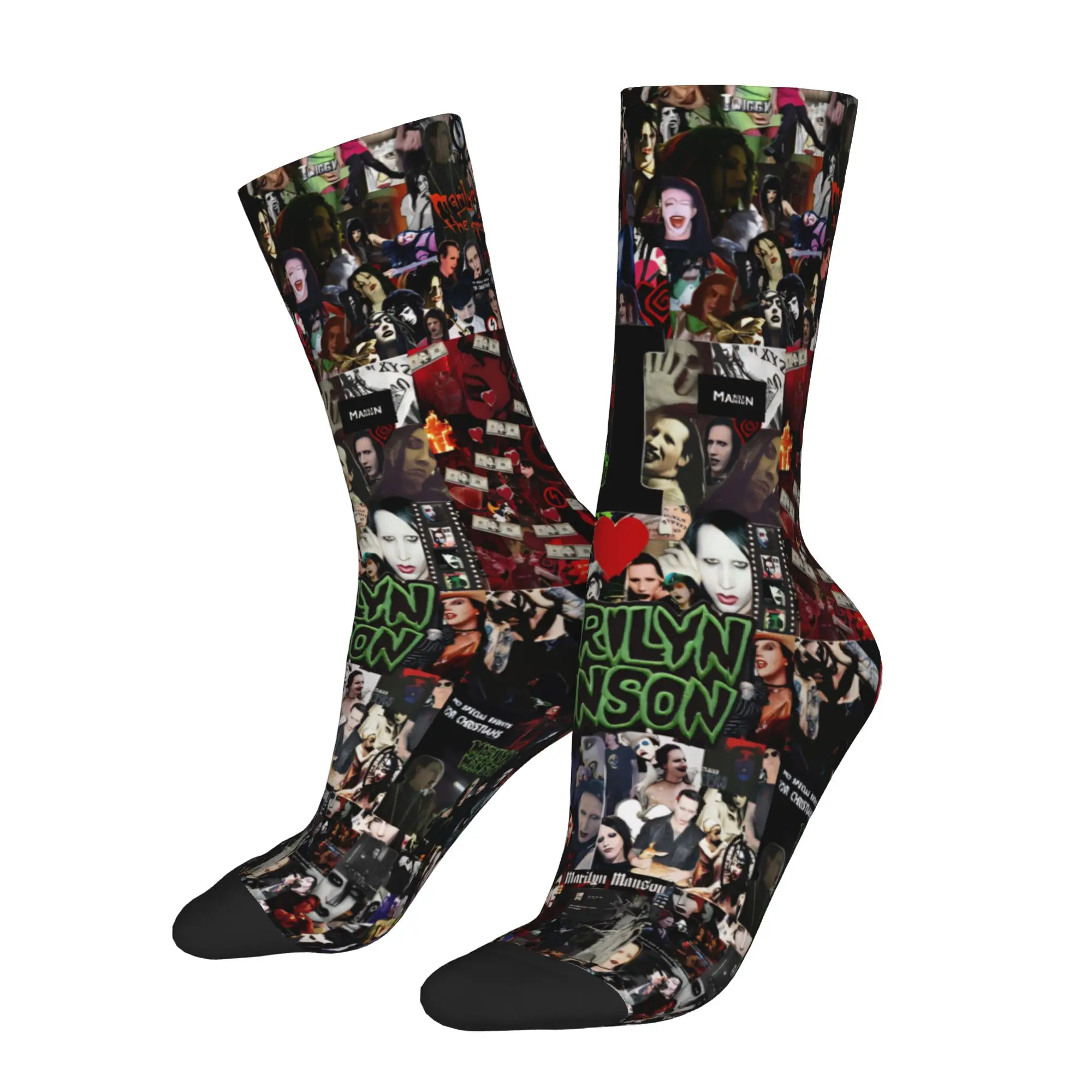Men Women Marilyns Mansons Socks Comfortable Fashion  Socks Harajuku Merchandise Middle Tube Socks Amazing Gift