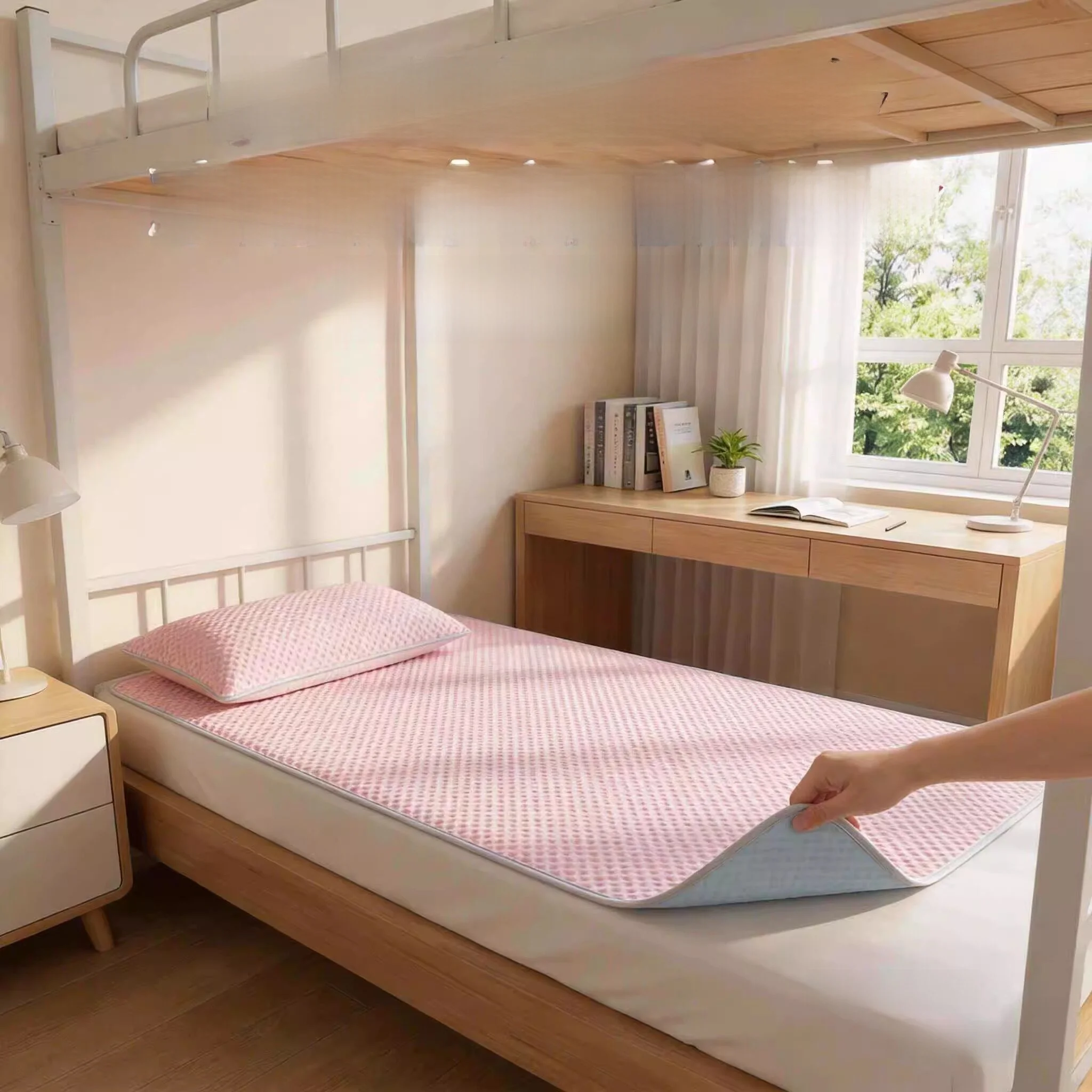 summer-bean-cool-mat-ins-style-bedding-single-piece-student-dormitory-double-home-use-three-piece-set-air-conditioned-soft-mat
