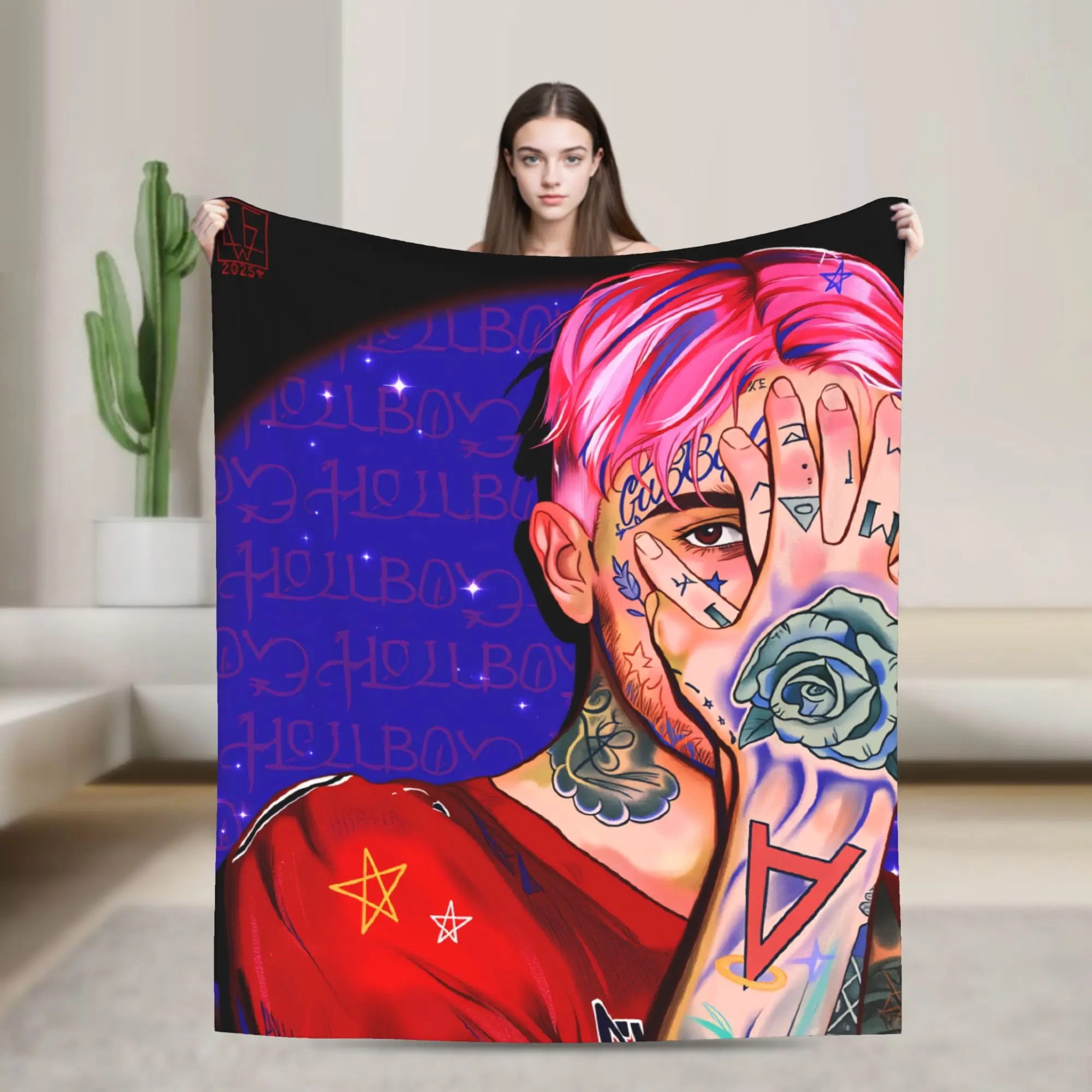 Lil peep Love Warm Blanket American Rapper Travel Plush Bedding Throws Fluffy Couch Bed Flannel Bedspread Sofa Bed Cover