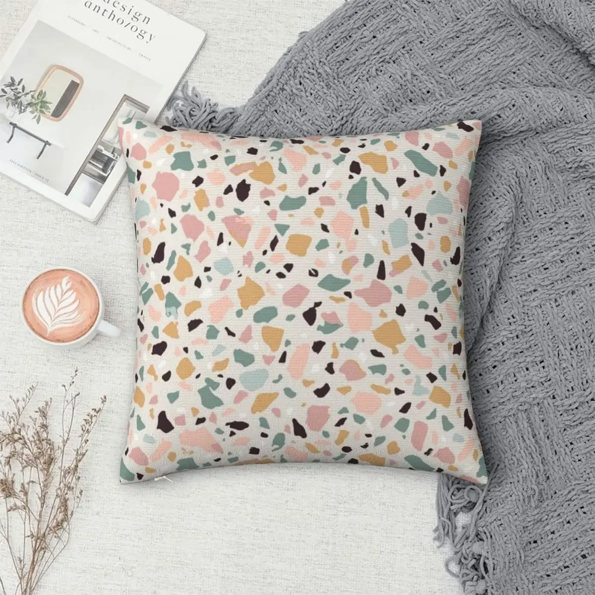 

Pink Pastel Terrazzo Pillowcase Polyester Pillows Cover Cushion Comfort Throw Pillow Sofa Decorative Cushions Used for Bedroom