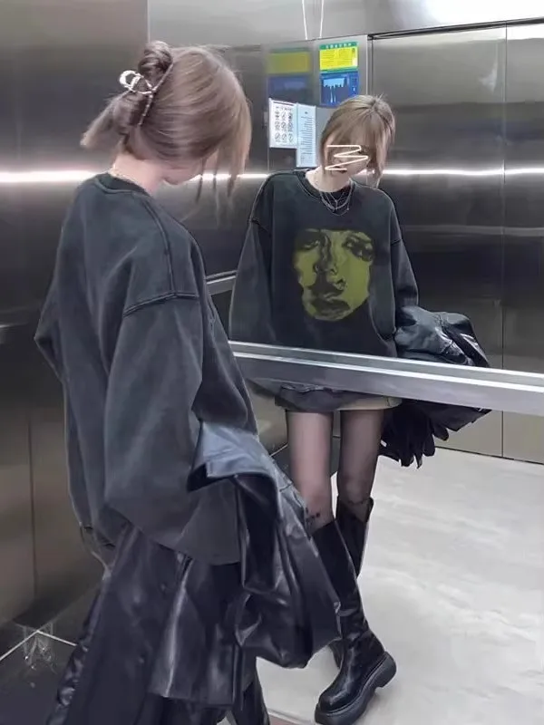 

Мужское худи большого размера с портретным принтом в американском стиле, на флисовой подкладке, с эффектом потертости, осенне-зимнее, стандартный крой, из чистого хлопка...