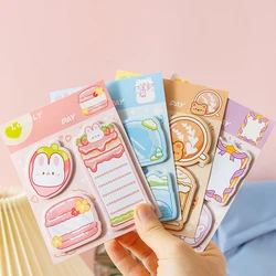 60Pcs/book Office Stationery Supply Journal Planner Kawaii Cartoon Rabbit Bear Sticky Notes Memo Pad Cute Message N Times Sticky