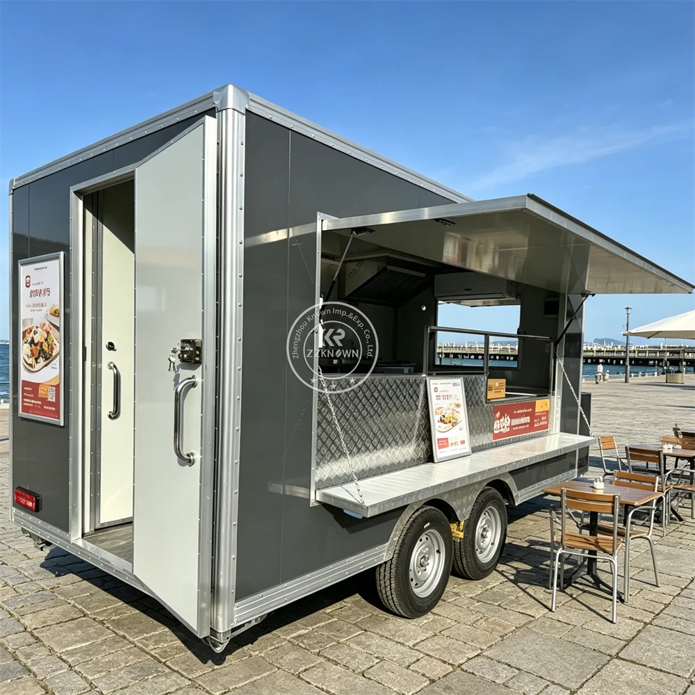 

Commercial Street Concession Food Trailer Mobile Coffee Juice Bar Snack Fast Food Truck Cart With Kitchen Equipment