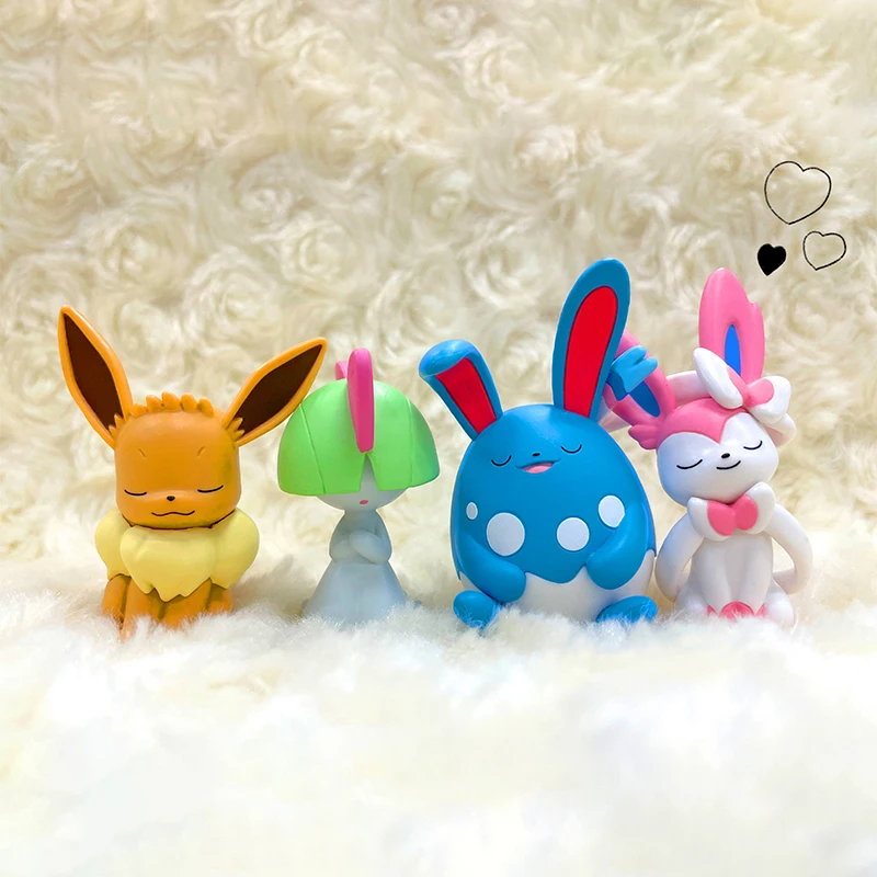 포켓몬 어깨 수면 블라인드 박스 장난감 애니메이션 피규어 Ralts Azumarill 모델 인형 장난감 장식품 수집 어린이 선물