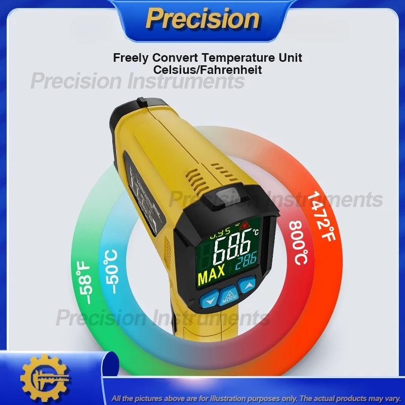 2026 Digital Infrared Thermometer High Precision Industrial Handheld Temperature Gun for Medical and Home Use
