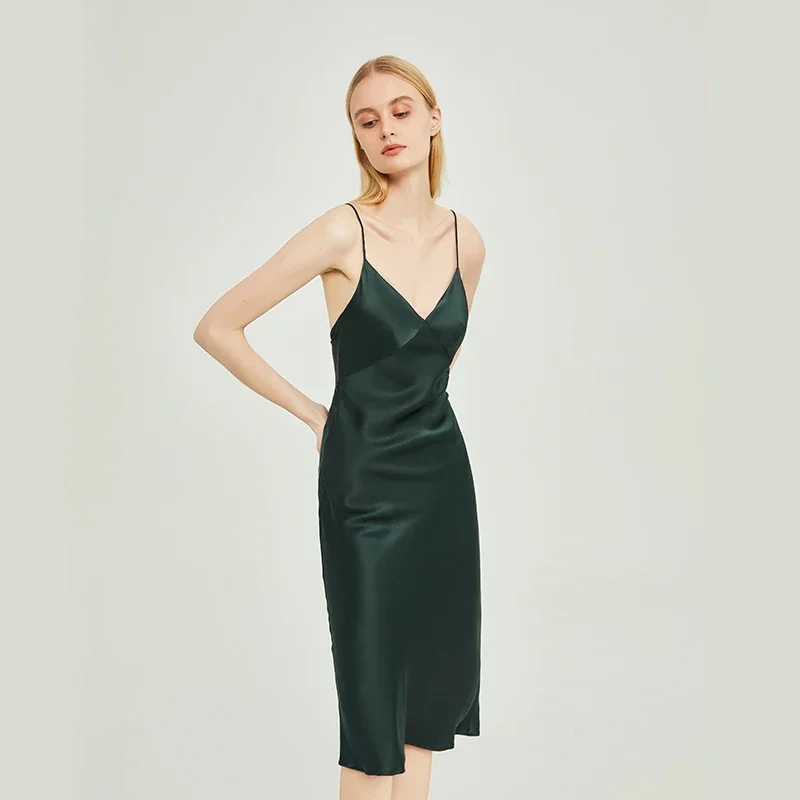 

19 мм 100% шелковая длинная ночная рубашка на бретельках, сексуальная сорочка, одежда для сна, женское летнее платье, пижама, ночная рубашка, пижама, ночная рубашка