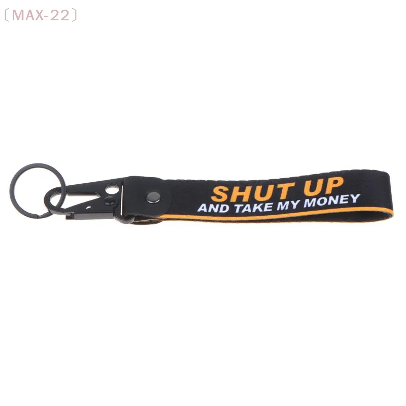 Lucky Cat Keyring Spring Clip Key Starp Car Keychain JDM Racing Key Tag Lanyard Refit Gift For SHUT UP Auto Acces