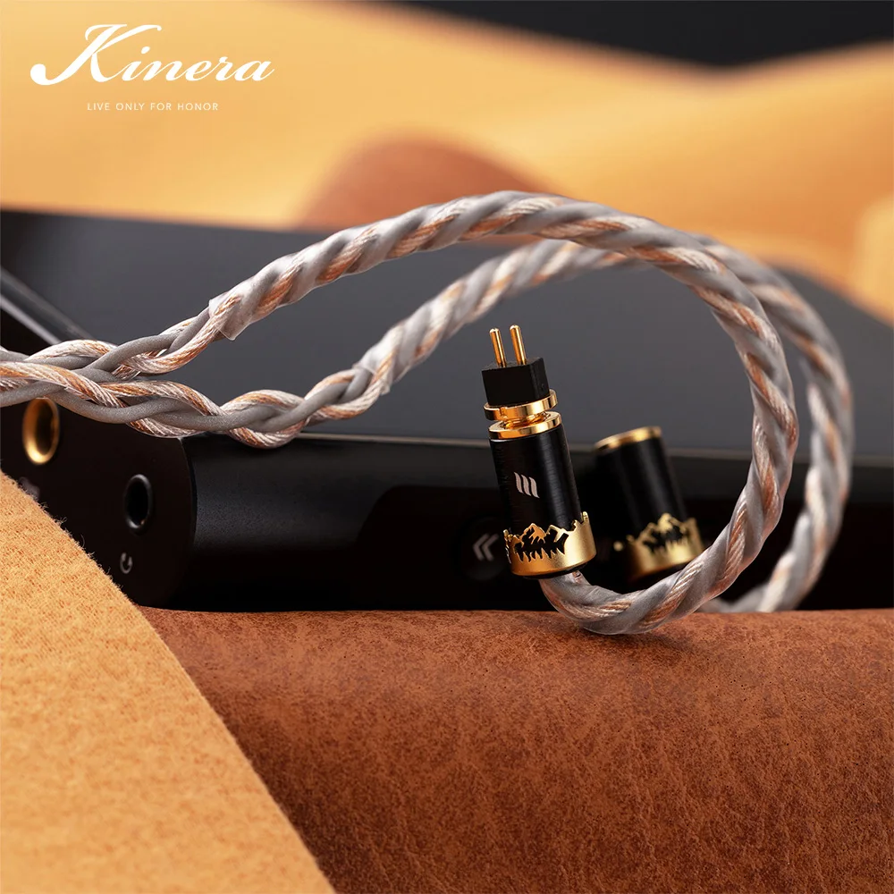 Kinera-Cabo de Fone de Ouvido para Palco e Estúdio, HiFi, Profissional, UP-OCC, 4 Core, 8 Core, MMCX, 0,78mm, 2 Plug