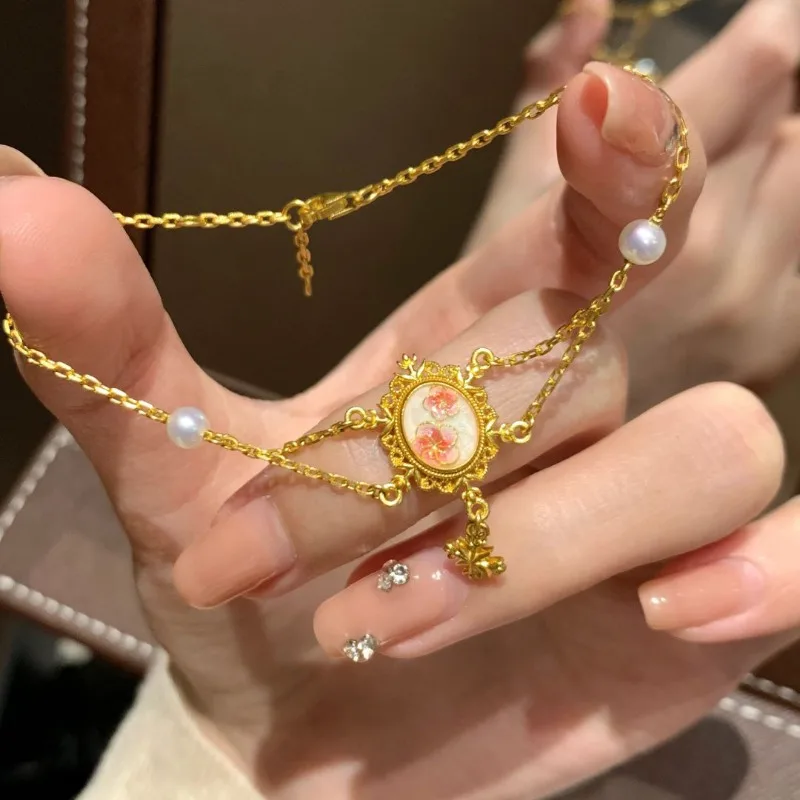 جديد النمط الصيني زهر البرقوق الذهبي سوار المرأة ضوء الموضة الفاخرة الرائعة نمط المحكمة النمط القديم النبيلة الراقية s #1