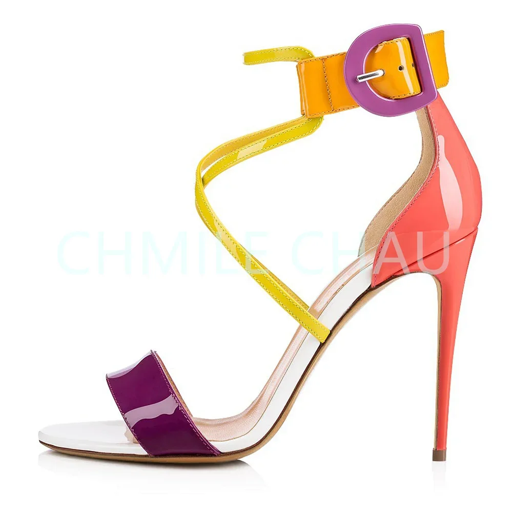 

【Measure your feet length before order】Luxury Designer Women Sandal Stiletto High Heel Strappy Sexy Fetish Party Shoe 32-CHC-31