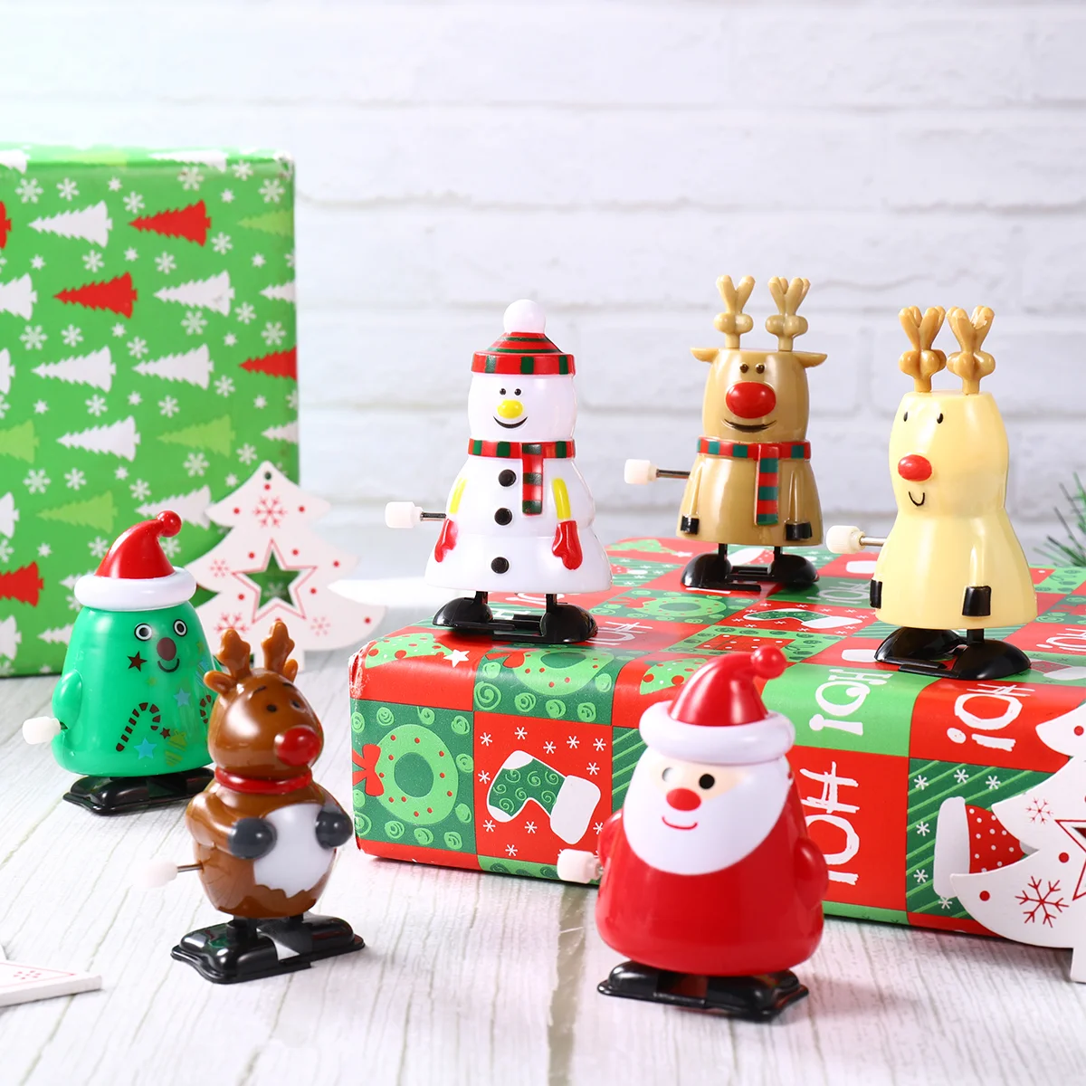 คริสต์มาสไขลานของเล่นซานตาคลอส Wind-up Reindeer Bulk Party โปรดปราน Elk เด็ก