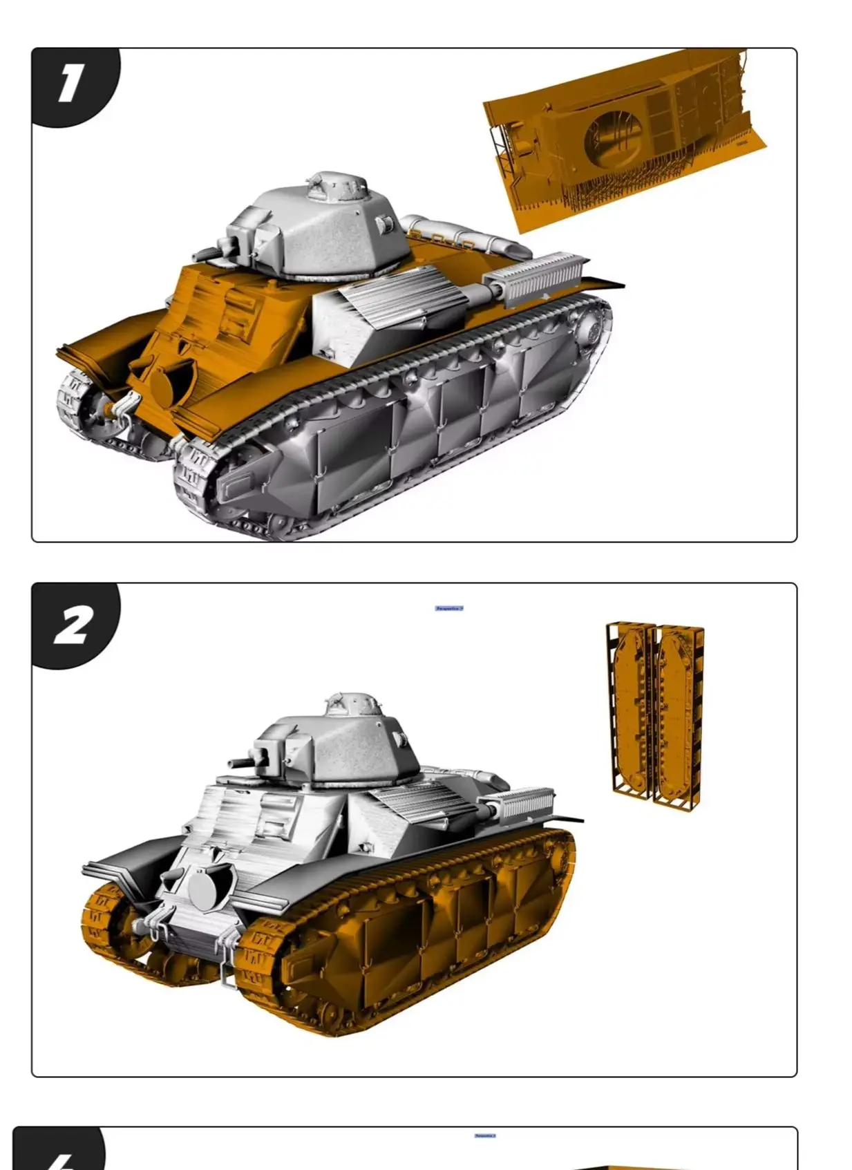 

France Chare D2 Light Tank MRY-SFW SS658 1/72 1/48 1/35 25mm Military Model Kit