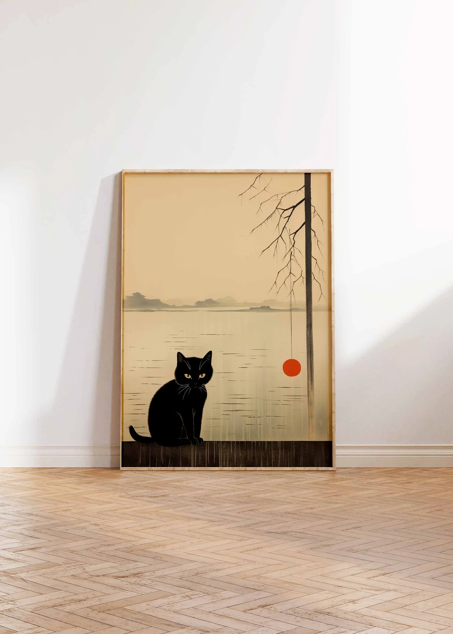 Retro japanischer Kranich in wirbelnden Wolkenhimmel-Wandbildern auf Leinwand, ungerahmte japanische Wandkunstdrucke für die Wohnzimmerdekoration