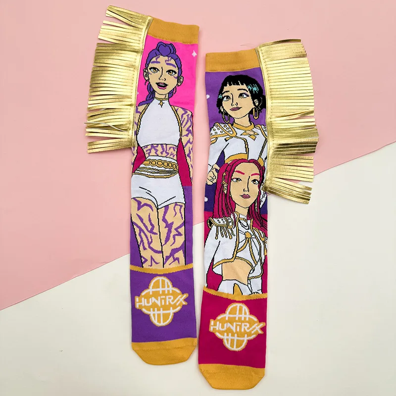 2026 Anime Girls' Long Socks, designed with Lumi è re, Mira, and Zoe characters from the 