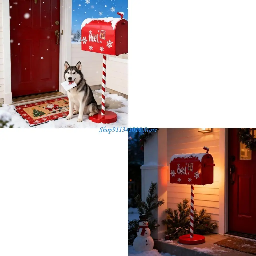 Decorative Festival Red White Mailbox For Christmas Decoration Indoor Outdoor