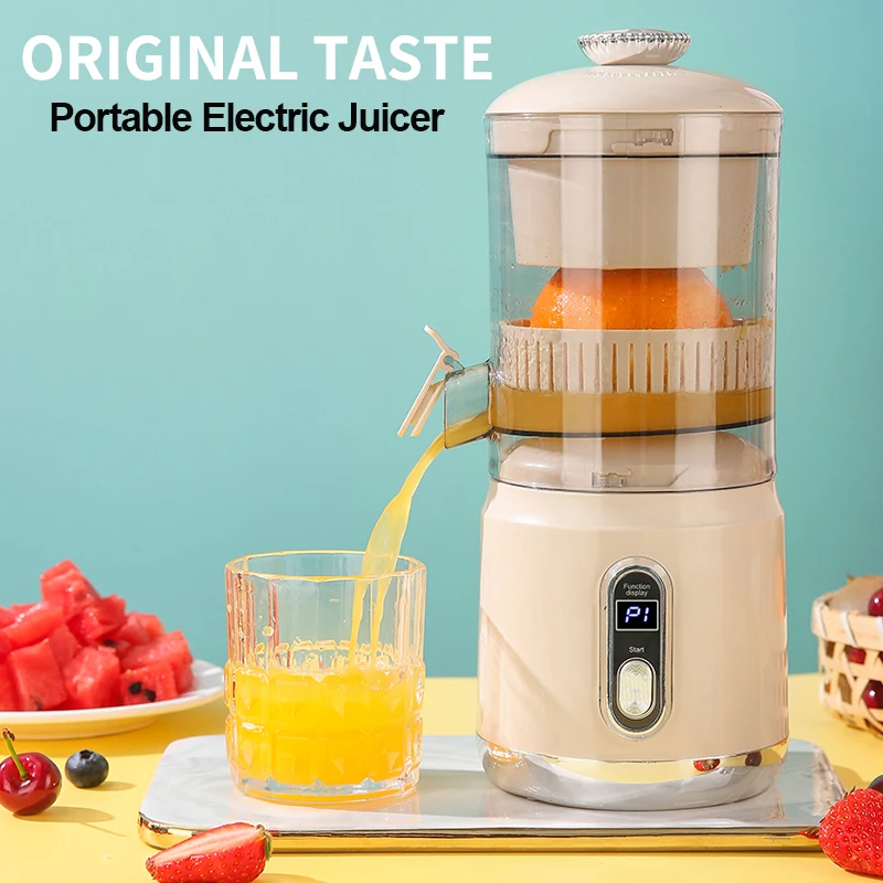 Exprimidor eléctrico portátil inalámbrico 2025, 600ml, carga USB, Extractor de jugo fresco, exprimidor de cítricos y naranjas, licuadora de batidos