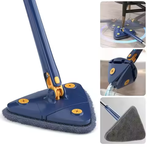 360 novo esfregão triangular rotativo extensível ajustável 110 cm esfregão de limpeza para banheira telha piso parede esfregão de limpeza profunda