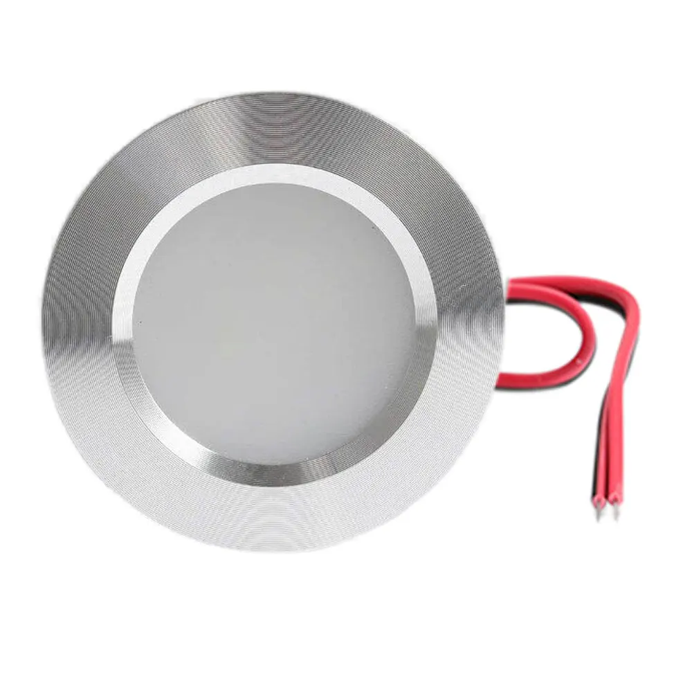 Luz empotrable LED de 68mm, 3W, 12V CC, agujero de 55mm, 2 1/2 pulgadas, luz empotrada para RV, luz LED delgada para armario, bombilla de disco,