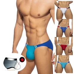 New Low Waist Swimwear Push Pad Swim Briefs Print Men Swimsuit Sexy Bathing Suit Quick Dry Summer Sport Beach Wear Surf Gay