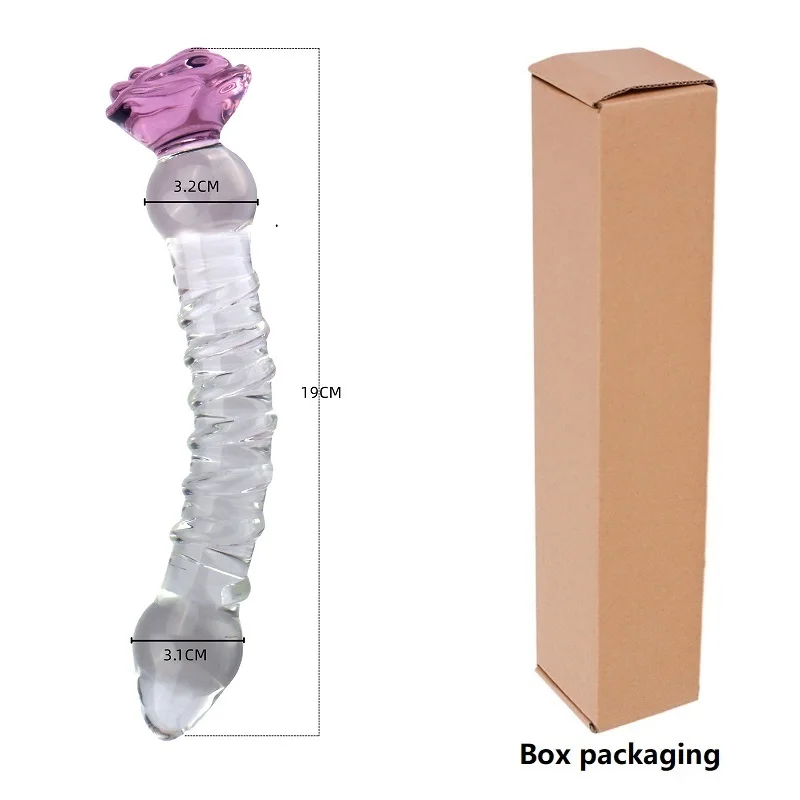 Glass Dildo Sex Toy with Progressive Anal Beads Rose Crystal Stimulator G-Spot Beaded Prostate Massager Sex Toy for Women view 5