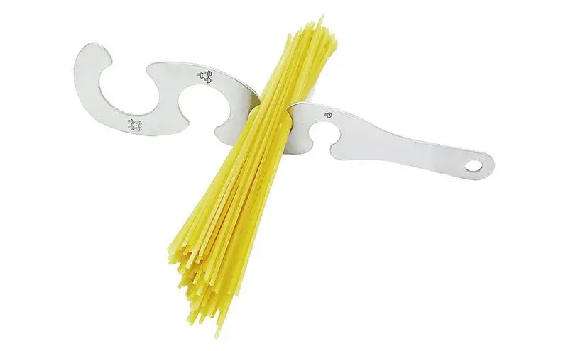 Stainless Steel Pasta Medida Régua, 4-Hole, Cozinha Gadgets, Régua Aid para Crianças, Homens, Mulheres e Famílias