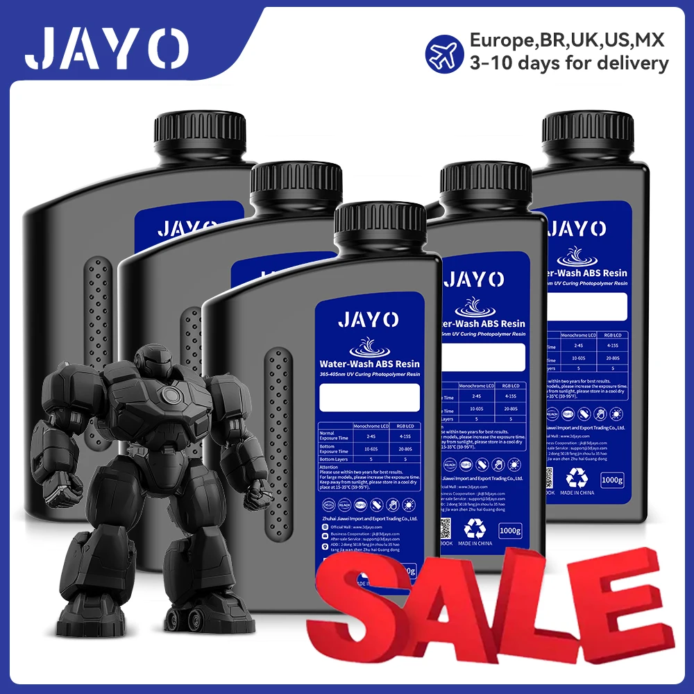 

JAYO Washable ABS-LIKE 5kg Resin Liquid Photopolymer Resin high precision UV Resin apply Photon Mono For LCD 3D Printing Materia