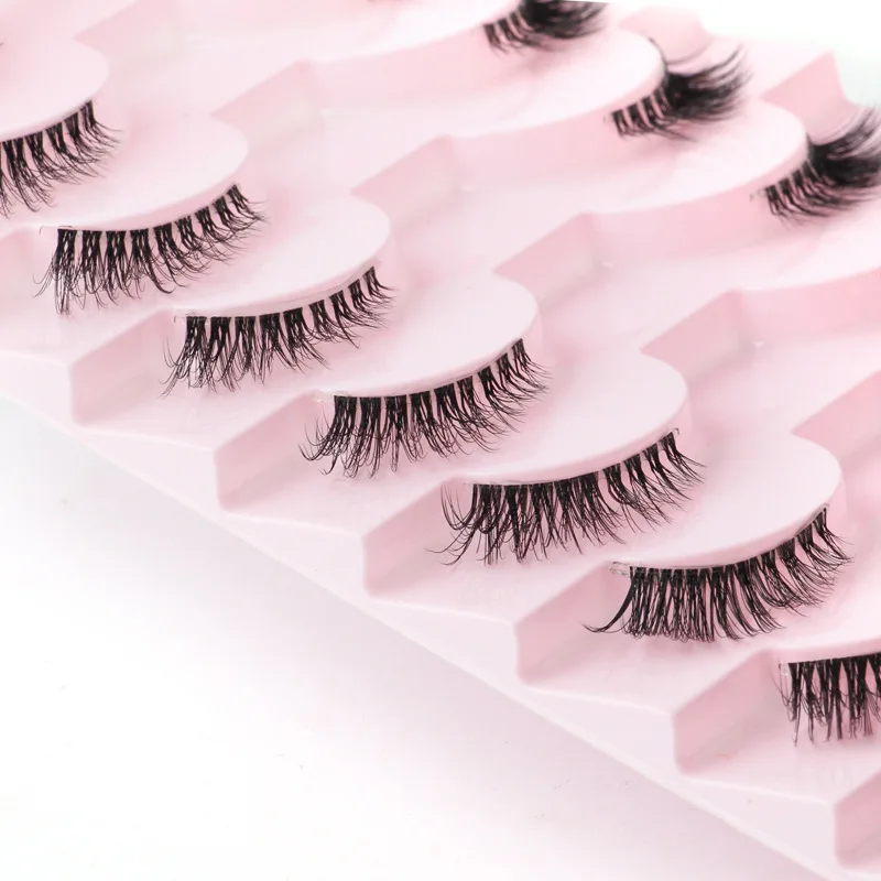 New Cat Eye Lashes Mink Eyelashes 3D Curl Winged Natural Realistic Messy End Eye Elongated Thick False Eyelashes Soft Fake Lashe