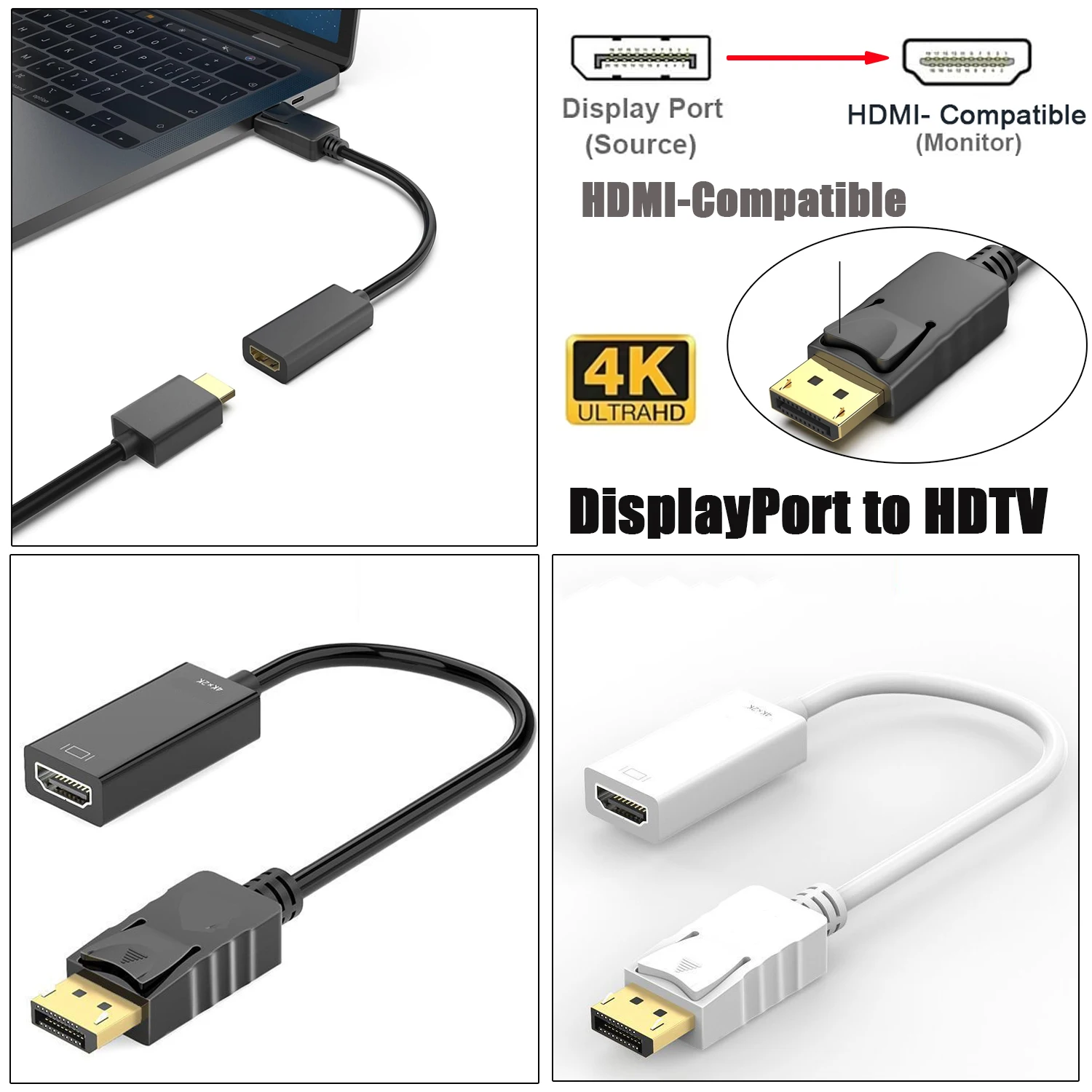 Display Port Male to Female HDMI-compatible Cable Adapter Converter Gold Plated Displayport For Hdmi Cable DP 1.2 to HDTV For PC