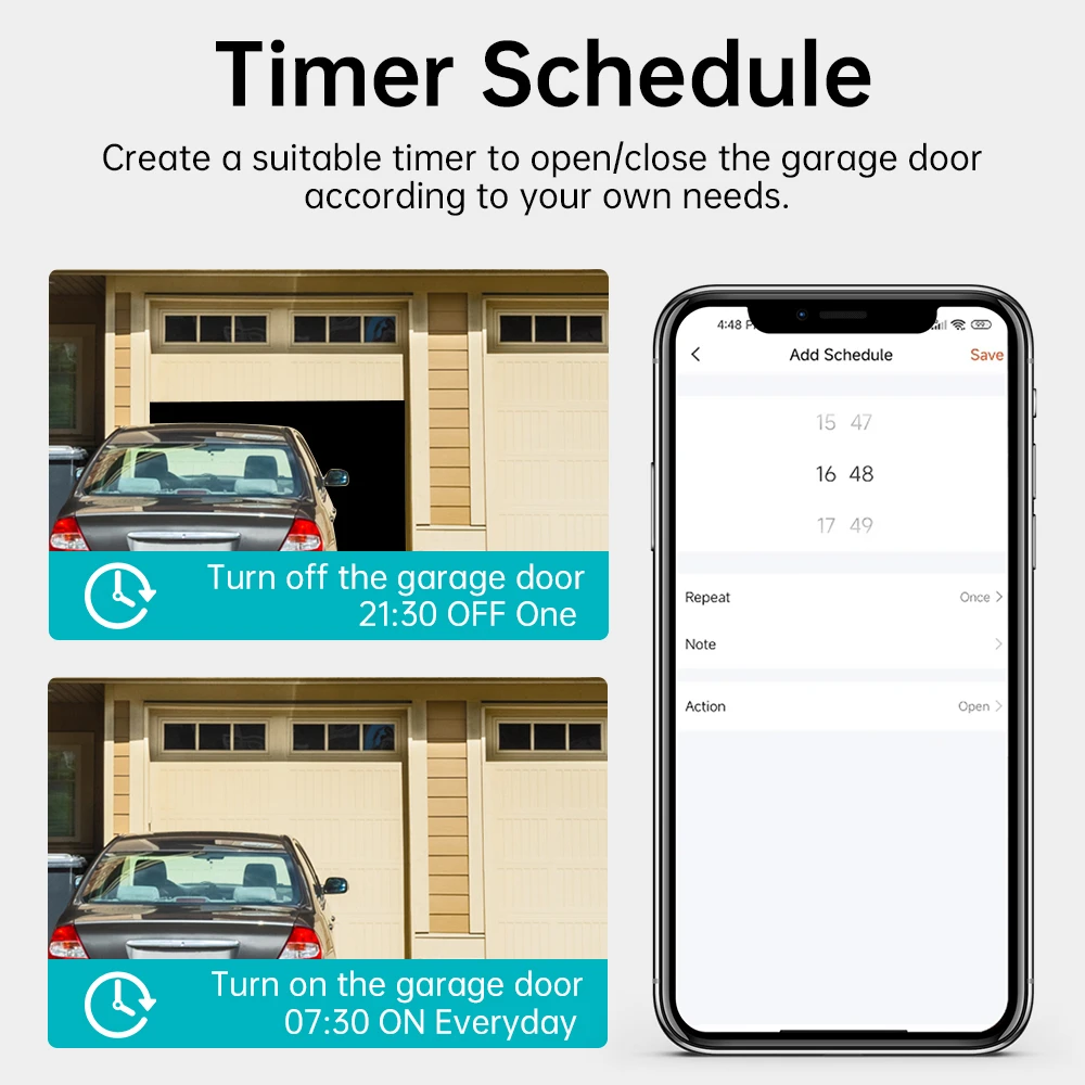 Tuya WiFi Smart Garage Door Opener Controller Smart Garage Door Switch Voice APP Control Work for Alexa Google Home Yandex Alice