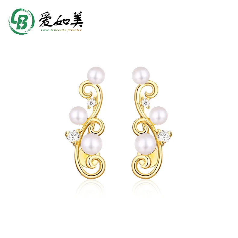 

New 18K Gold PT950 Platinum Silver Plated 7-layer Gold Vine Woven Earrings Pearl Earrings Women Tassel Earrings