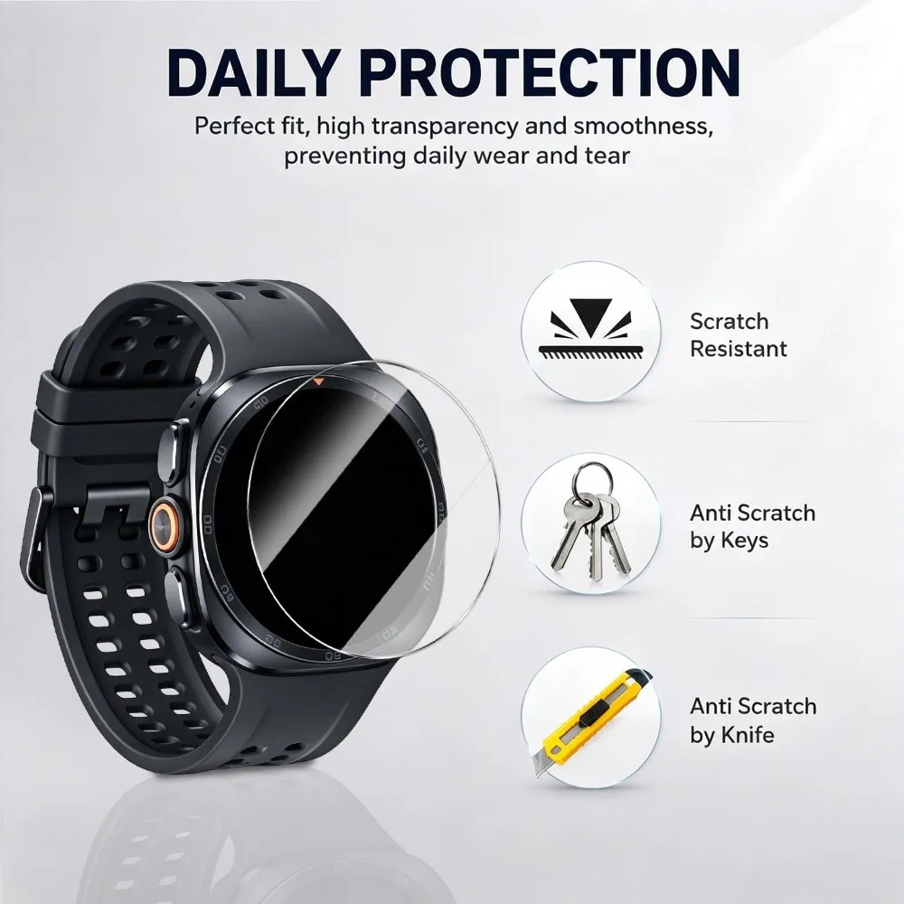 1-5Pack AR HD Clear Tempered Glass For Samsung Galaxy Watch 9 40mm 44mm Ultra 2 One-Click Easy Install Tool 9H Screen Protector