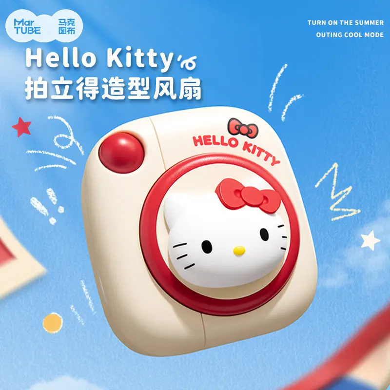 

New Sanrio Hellokitty Mini Fan Anime Peripheral Summer Coolness Portable Neck-Worn And Handheld Office Desks And Students Gifts
