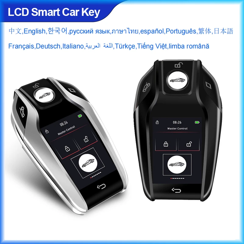 Modified Car Key Touch Screen with LED Display Multi-language Support 4 Buttons for Universal Cars