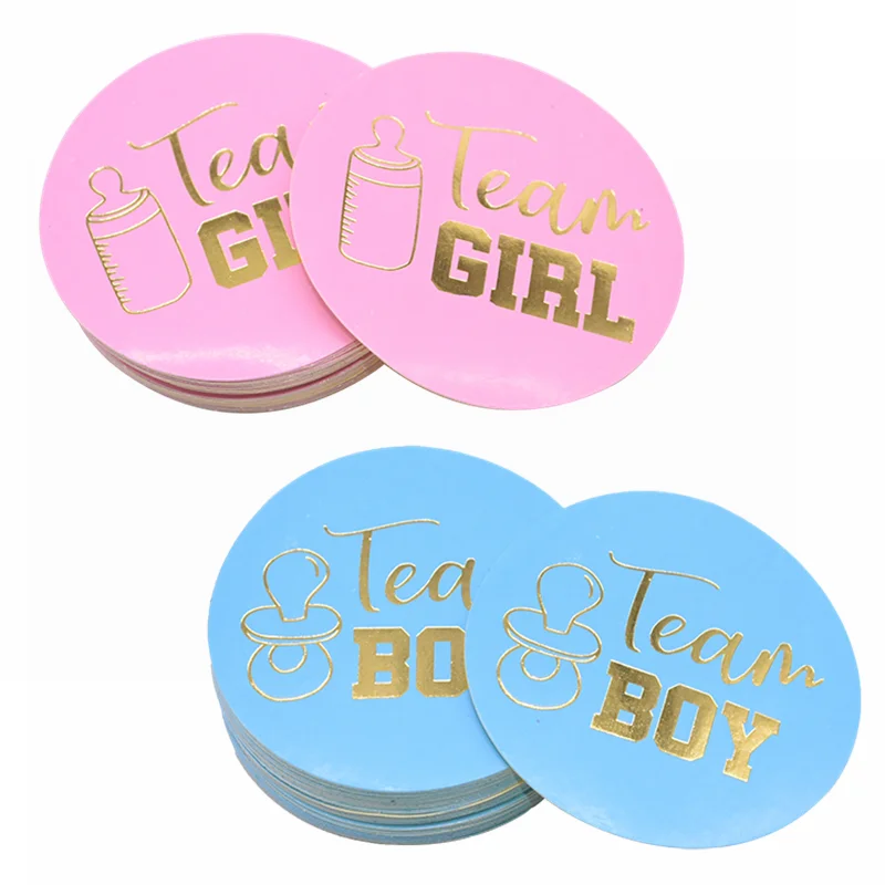 

48pcs Team Boy Team Girl Stickers Boy or Girl Vote Sticker Gender Reveal Party Creative Decoration Baby Shower Supplies