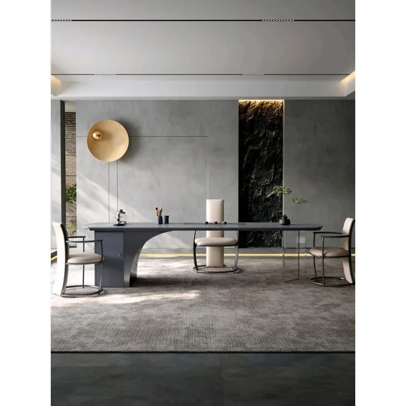 

Light luxury rock slab tea table high-end living room balcony tea table Italian minimalist