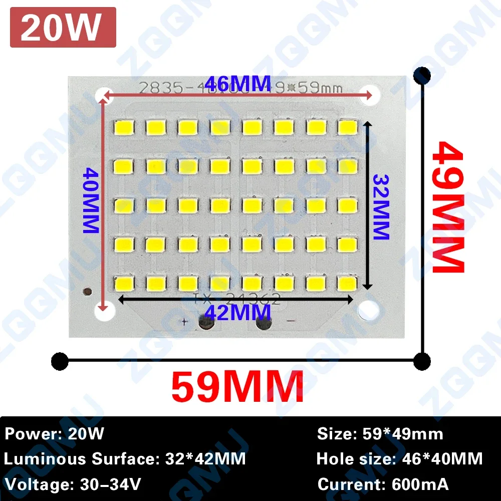 1Pcs Full Power LED Floodlight PCB 10W 20W 30W 50W 100W 150W SMD2835 LED PCB board Lamp Aluminum plate for led floodlight