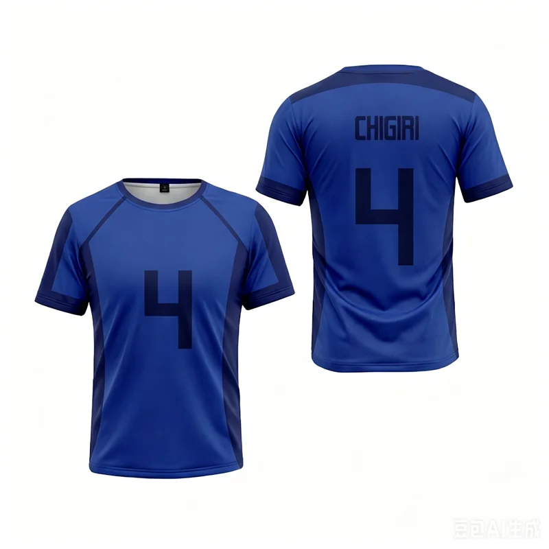 Dies ist ein spezielles blaues, individuelles T-Shirt, Sommermode, atmungsaktiv, bequem, kurzärmelig – Detail 6