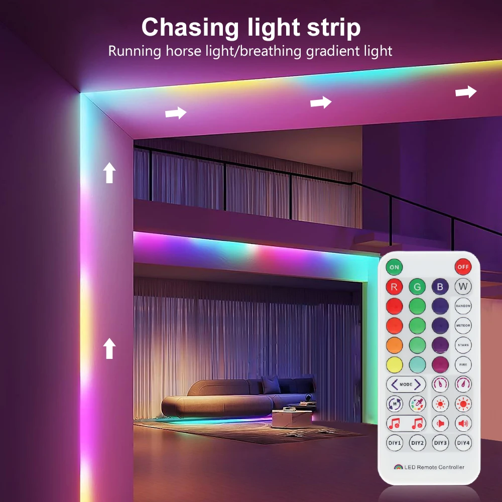 Zestaw pasków RGB IC COB 5 mm Adresowalne paski WS2812B Running COB Strips 5V WIFI Bluetooth Zestawy APP Smart Control RGB Light Tape Decor