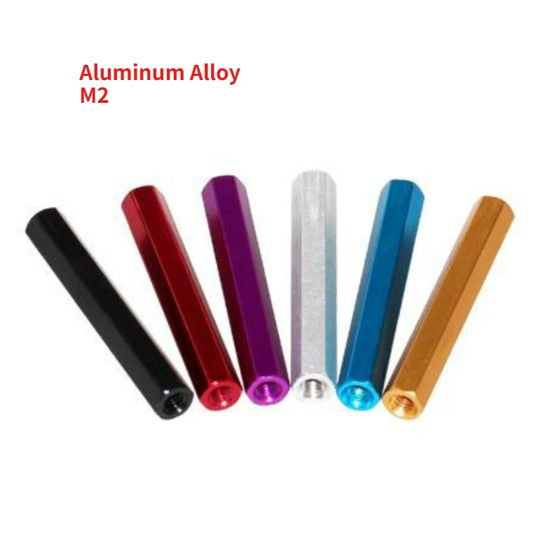 

10pcs M2 Aluminium Alloy Hex Standoff Spacer Hexagon Stud Screw Nut Female Threaded Sleeving Double Pass Length 6mm~40mm DIY