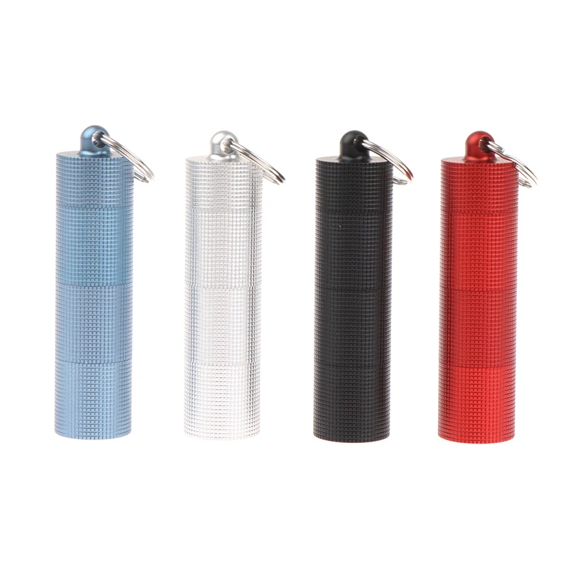 Mini Drug Bottle Holder Aluminum Alloy Medicine Container Small Portable Pill Box Case Waterproof Keychain Keep Tool