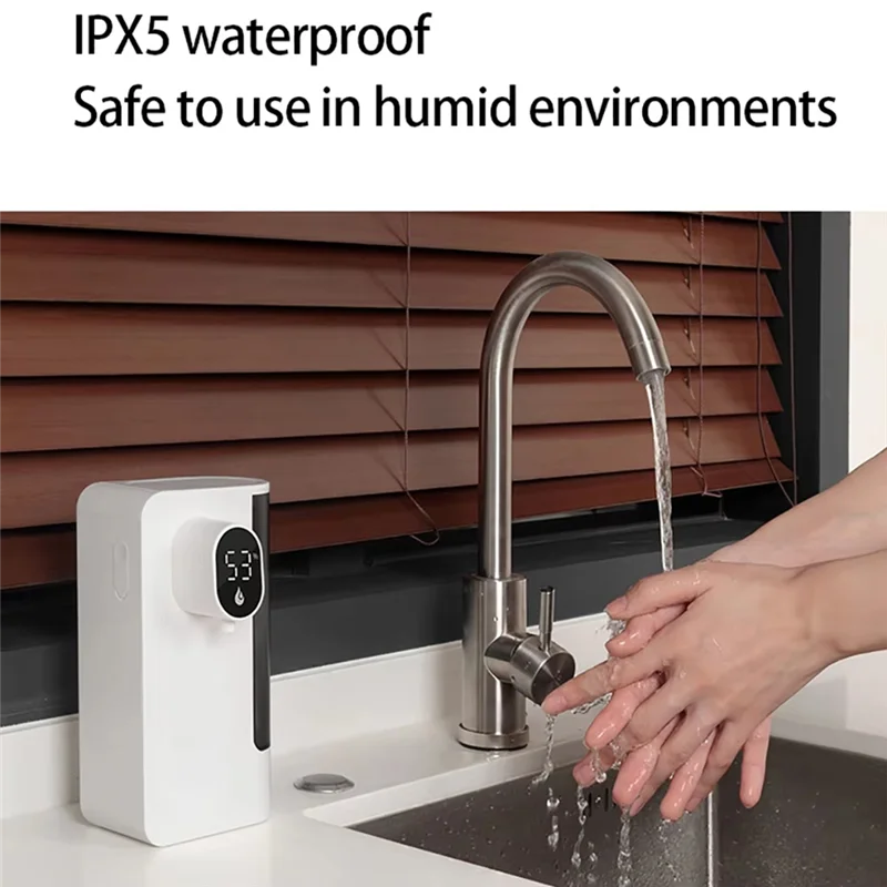 

AB41-Бесконтактный автоматический дозатор жидкого мыла, настенный монтаж, управление без помощи рук для ванной комнаты, идеально подходит для мыла для рук и посуды