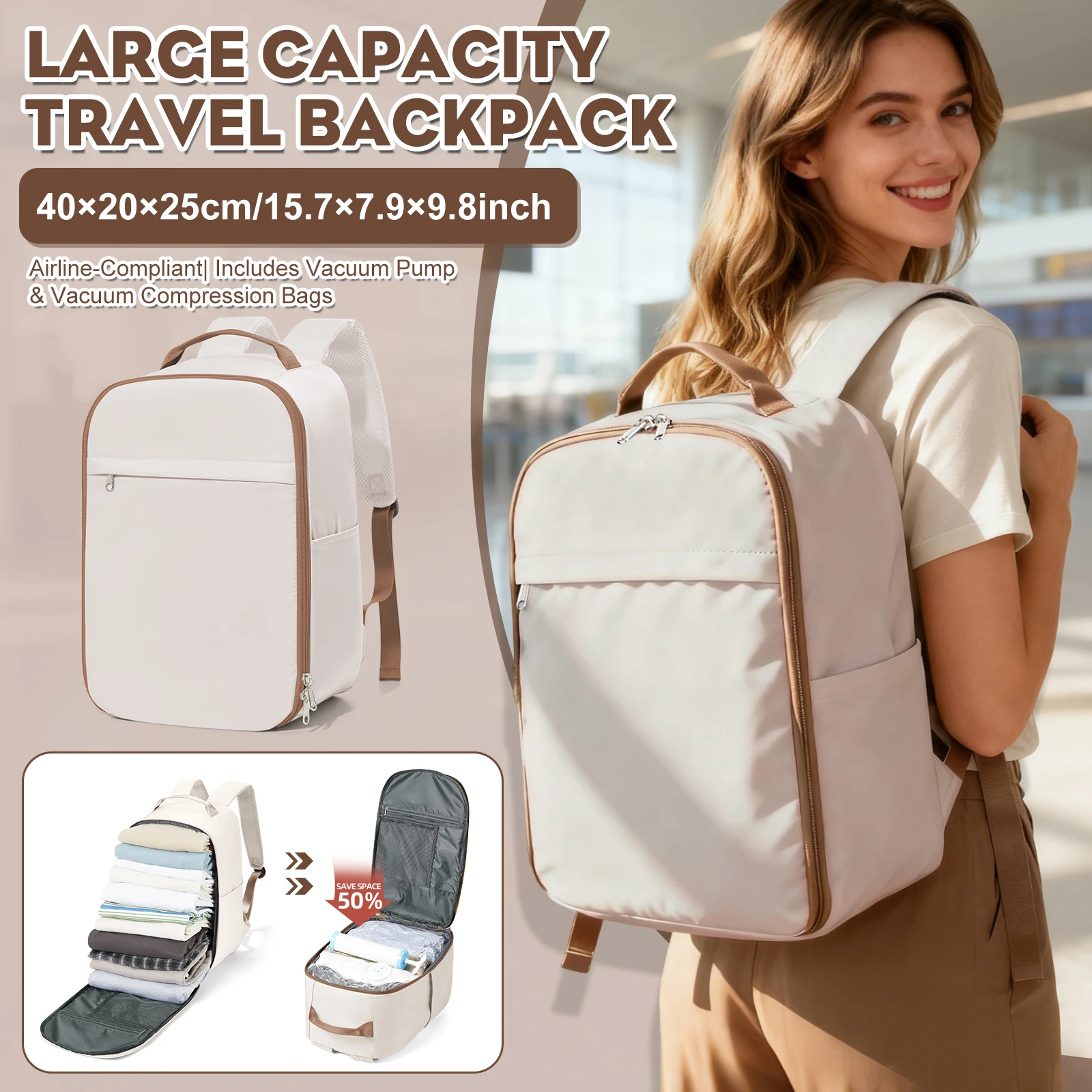 Backpack for Women Men, Aircraft Cabin Travel Backpack 40x20x25, Ryanair Backpack, Hand Luggage Backpack, Casual Laptop Work Bag
