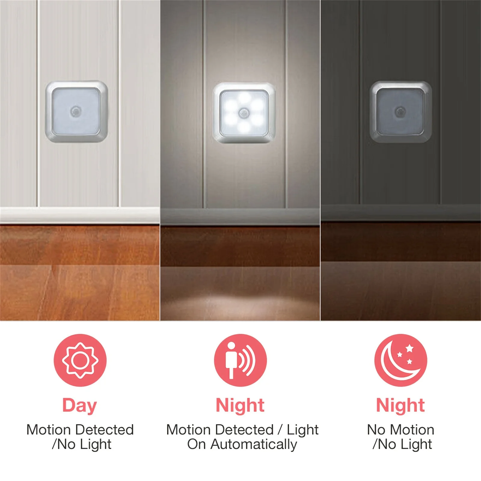 LED Smart Human Body Sensor Night Lights Emergency Automatic Lighting Battery Wireless Magentic Suction LED Cabinet Lights