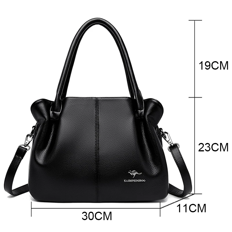 3 Layers Large Capacity Women Handbag Vintage Women Tote Bag Genuine Leather Luxury Handbags Designer Bag for Women 2023 New