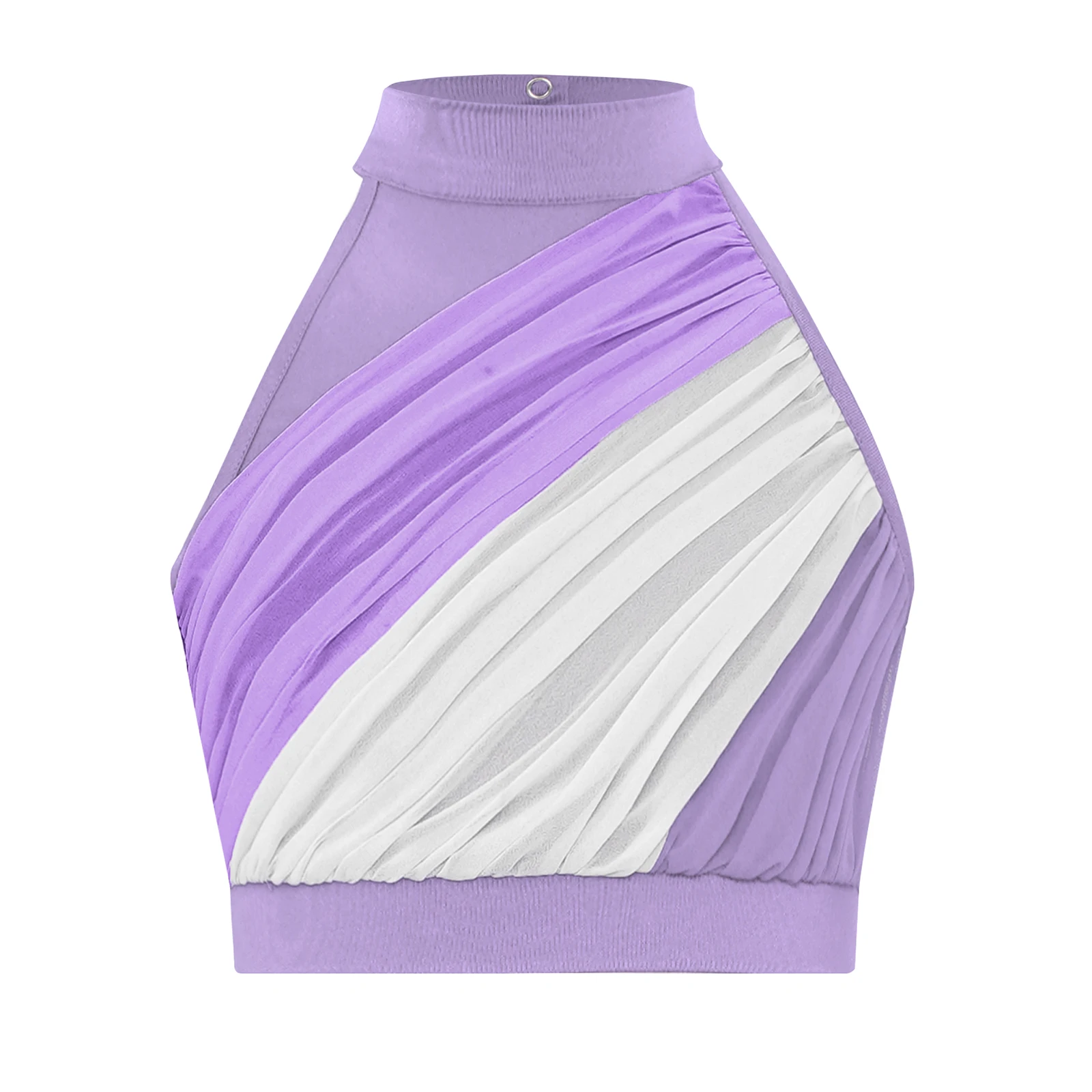 

Kids Girls Lyrical Modern Dance Top Sleeveless Color Block Ruched Front Keyhole Back Tank Crop Top Ballet Latin Jazz Dance Tops