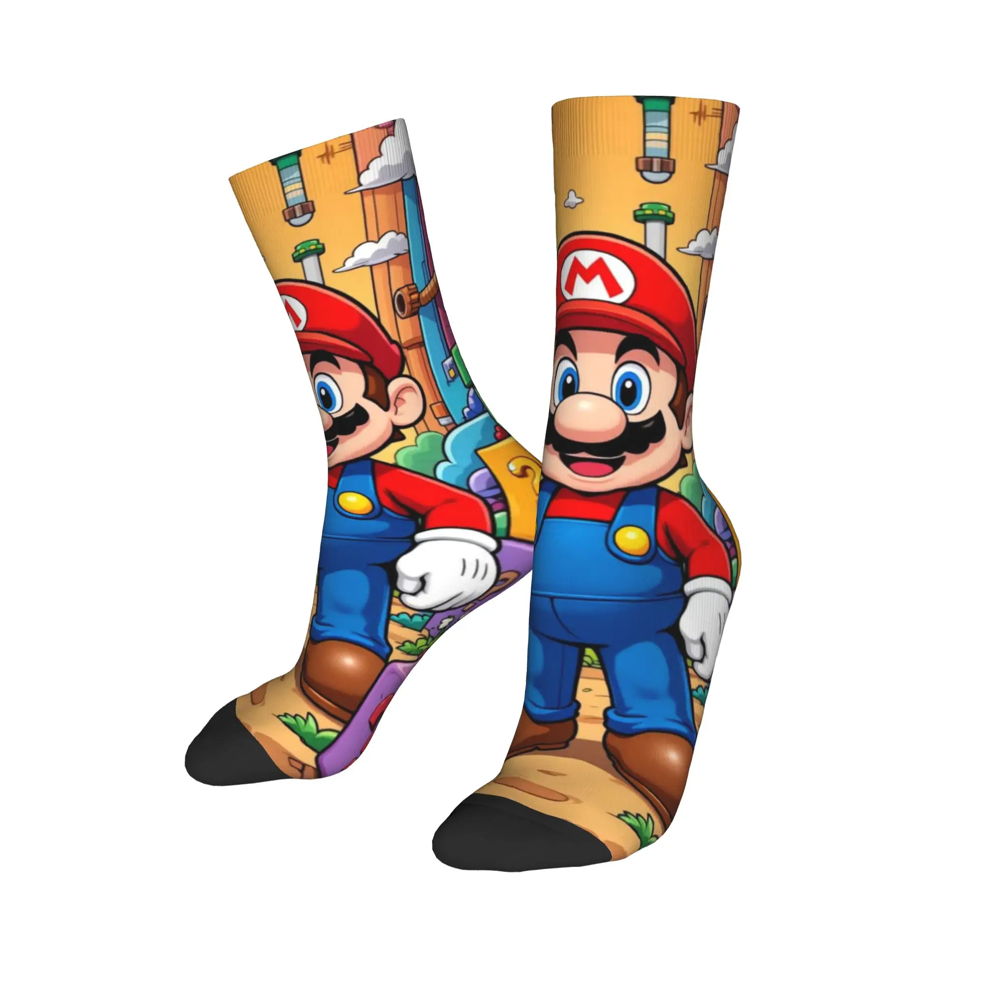 Marios Game Stockings  Design Novelty Socks Spring Anti Skid Socks Couple Outdoor Sports Soft Breathable Socks