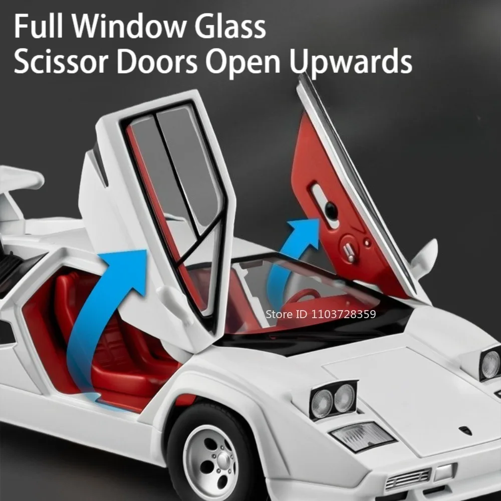 1:24 Countach LP500S VENENO نموذج سيارة رياضية مصغرة اللعب سبيكة دييكاست ضوء الصوت التراجع الأبواب مفتوحة مجموعة السيارة الخارقة